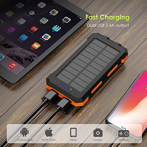 XDRAGON Solar Power Bank 24000mAh External Battery Pack Portable