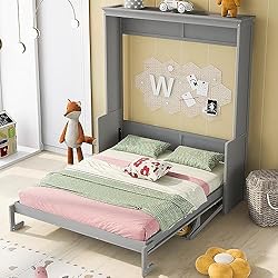 BIADNBZ Queen Murphy Bed with a Shelf, Space-Saving