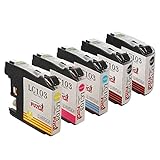 FUZOO Compatible Ink Cartridge Replacement for Brother LC 103XL High Yield (2 Black, 1 Cyan, 1 Magenta, 1 Yellow) 5 Pack