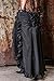 HaoLin Steampunk Retro Victorian Punk Cincher Lace up Long Ruffle Pencil Skirt Black