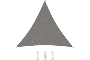 HOMPER Waterproof Sun Shade Sail 95% UV Block, Oxford Fabric, for Patio, Balconies, Lawn Garden, Party, Outdoor Activities (8' x 8'x 8', Mid Grey)