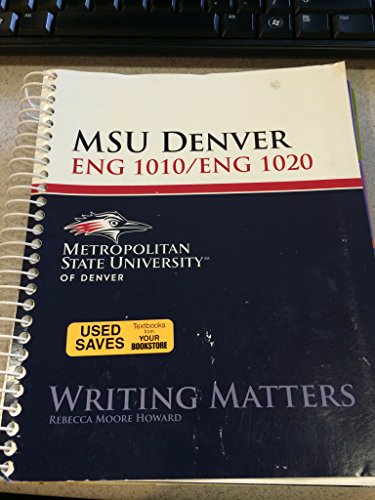 Writing Matters Custom for MSU Denver 0077562526 Book Cover