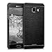 kwmobile Case for Samsung Galaxy A5 (2016) - Brushed Aluminum Hard Case Shockproof Protective Back Cover - Black