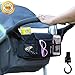 Stroller Organizer + Stroller Hook, Universal fit with Adjustable Straps, Stroller Caddy, Accessories Bag, Stroller Bag, Baby Accessories, Stroller Diaper bag (Black)