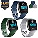 AK [3 Pack] Soft TPU Bands Compatible with Fitbit Versa, Elastomer Replacement Wristband Sports Waterproof Strap for Fitbit Versa Lite Smart Watch Women Men (Large, Olive Green/Navy Blue/Gray)