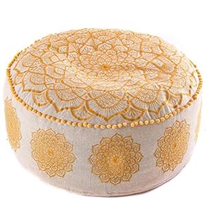 Mandala Life ART Bohemian Floor Cushion Cover -60×20 cm – Luxury, Artisan Room Décor Pouf for Meditation, Yoga, and Boho Chic Seating Area Stool– Accent Your Living Room, Bedroom