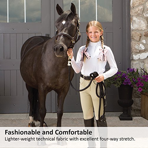 ELATION Girls Riding Pants for Kids Platinum Brooklyn - Horse Show Breeches Girls (Tan, 14)