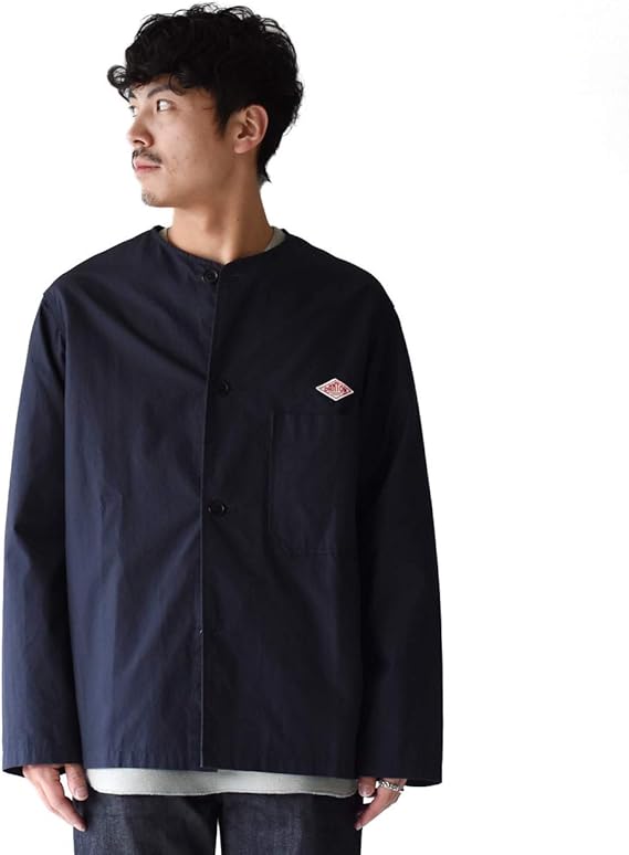 Amazon ダントン Danton ノーカラー ブルゾン シングルボタン クルーネック ジャケット 春夏 アウター Jd 8040duk 42 メンズl Navy コート ジャケット 通販