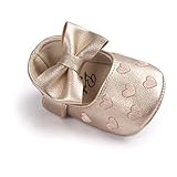 Itaar Baby Girl Moccasins Bow PU Leather Heart Embroidered Soft Soled Shoes for Infants Toddlers