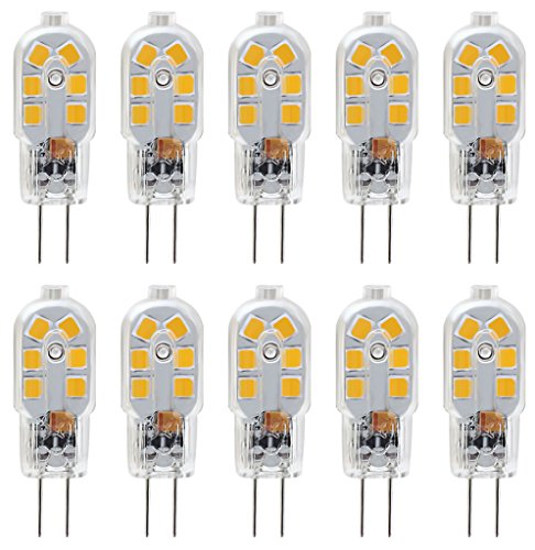 KINDEEP G4 LED Bulb, Bi-Pin Base, 20W Halogen Bulb Equivalent, AC/DC 12 Volt, Warm White 3000K, 10-Pack