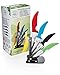 Chef's Organic Gadgets Ceramic Knife Set (6 Piece) with Peeler and Acrylic Knife Block Holder