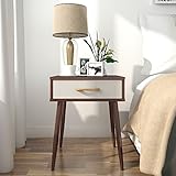 Lifewit Nightstand with Fabric Drawer Side Table End Table Bedroom Living Room Table,Easy Assembly and Sturdy (Brown(1 Drawer))