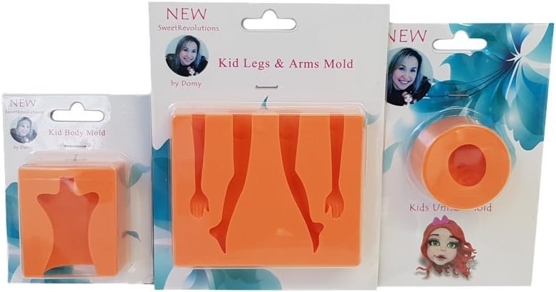 Kid Set of 3 Face, Body and Arms & Legs Silicone Moulds for People Modelling