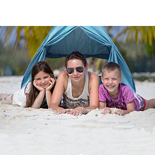 Meinstilin Portable Cabin Camping Tent Sun Shelter Automatic UV Protection Beach Shade for Outdoor Activities Pop Up Beach Tent Sun Shelter Cabana for 2-3 Person,Sky blue