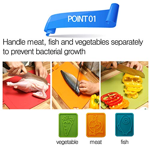 HASHI Ergonomic Design TPE Cutting Board Set of 3 Flexible