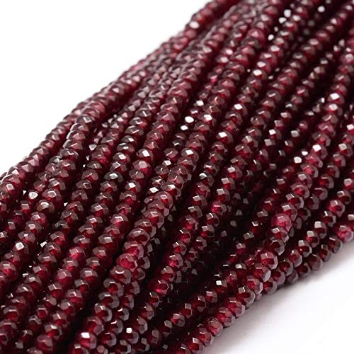 Perlin Agate Stone 4 mm Garnet Red Pack of 30 Faceted Rondelle Beads