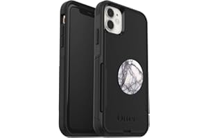 Bundle: OtterBox Commuter Series Case for SERIES Case for iPhone 11 - (BLACK) + PopSockets PopGrip - (WHITE MARBLE)