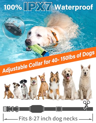 PaiPaitek 2-in-1 Dog Bark Collar & Shock Collar with Remote 3300ft, 4 Modes(Vibration/Beep/Shock/Anti-Bark), IPX7 Waterproof Training Collar for Medium Large Dogs (40-150 lbs) for Indoor & Outdoor Use