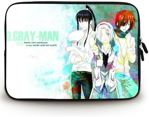 Anime Laptop Sleeve with D Gray Man(7) Patterns Waterproof Canvas Fabric 11 11.6 Inch Laptop Bag Case Cover(Twin Sides)