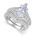 Lateefah Bridal Ring Sets for Women - 2 Carat Big Marquise Cubic Zirconia Wedding Rings Set Size 6-9
