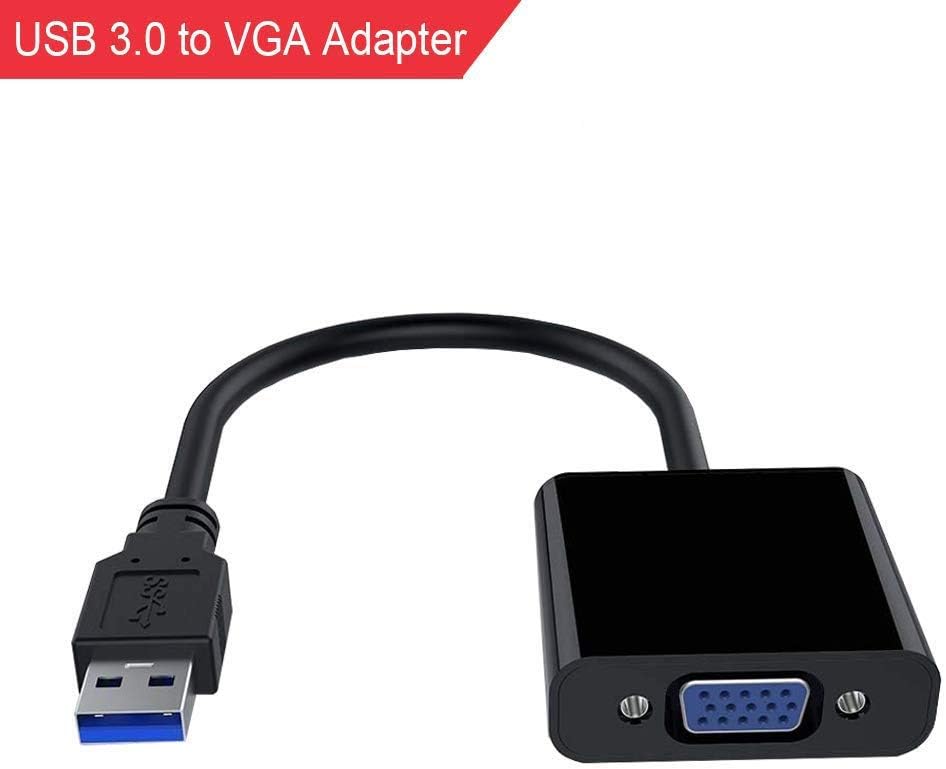 Premium USB 3.0 to VGA Adapter Converter,KOROMU Mini Full HD External Video Card Multi Monitor Adapter USB to VGA Adapter Converter for Win 7/8/10, NO Need CD Driver (Black)