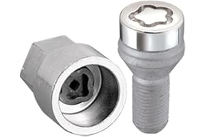 MCGARD 27226 Chrome Bolt Style Cone Seat Wheel Locks (M14 x 1.25 Thread Size) - Set of 4, Chrome & Grey, Size: Set of 4 Locks and 1 Key