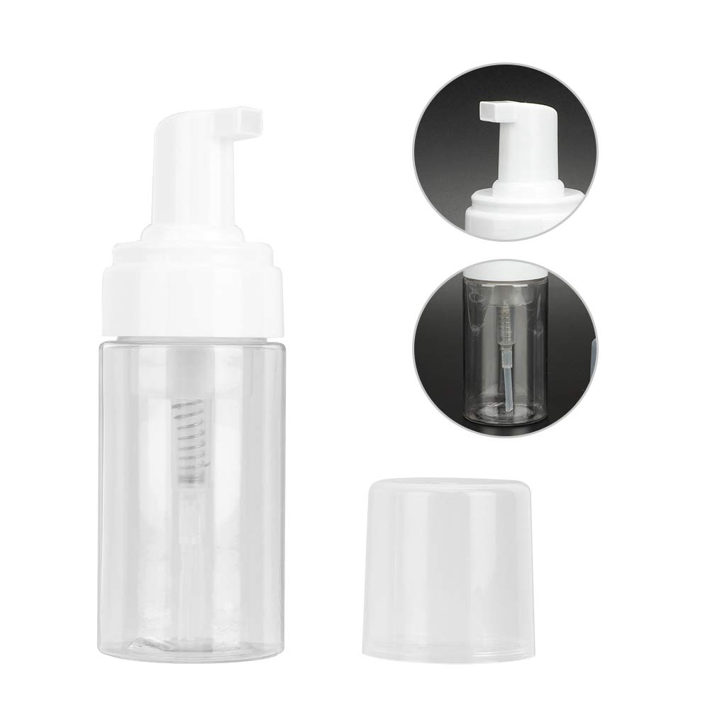 yeyat Empty Bottle, Portable Mousse Foaming Bottle, Refillable, Lightweight, 100ml (White)