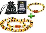 Baltic Amber Teething Necklace for Babies (Unisex) - Anti Flammatory, Drooling & Teething Pain Reduce Properties - Certificated Natural Baltic Amber with the Highest Quality.