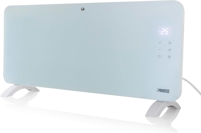 Princess 2000W Smart Electric Convection Heater Panel Glass White App Control