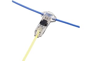 Brightfour T Tap Wire Connectors for 16-20 AWG Wires, No Wire Stripping Low Voltage Wire Splice Connectors, Solderless 3 Way 1 Pin 12 Pack