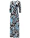 OUGES Women's Bohemian 3/4 Sleeve Faux Wrap Maxi Dress with Pocket