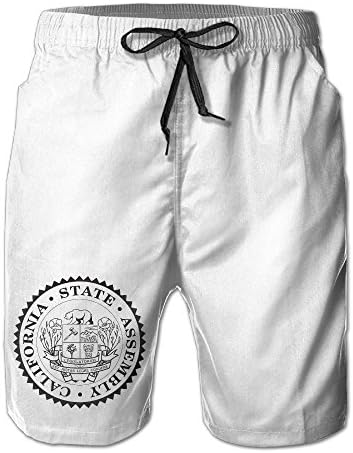California Seal American Casual Loose Fit Boardshorts Stretchy Quick Dry Lightweight Linen Paddle Board Shorts For Surfing Hiking Waterproof With Pockets For Men