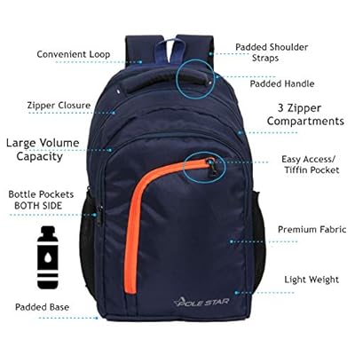 POLESTAR Space Navyorg 35 LTR Casual Travel bagpack/School Backpack Bag