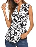 Halife Women's Long Sleeve/Sleeveless Floral Print V Neck Henley Tops Blouse Shirts Tunic