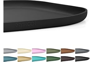 SMILOOL Small Silicone Pet Food Mat with Raised Edge for Food and Water Bowl, Square Dog Feeding Mats, Cat Food Trays for Floor Waterproof, Rubber Tray for Dogs and Cats, 12 x 12 x 0.7 Black