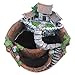 NUOLUX Micro Landscape Artificial Flowers Succulent Plants Pot Tiny Creative Flower Pot Holders Hanging Garden Design with Sweet House (Orange)