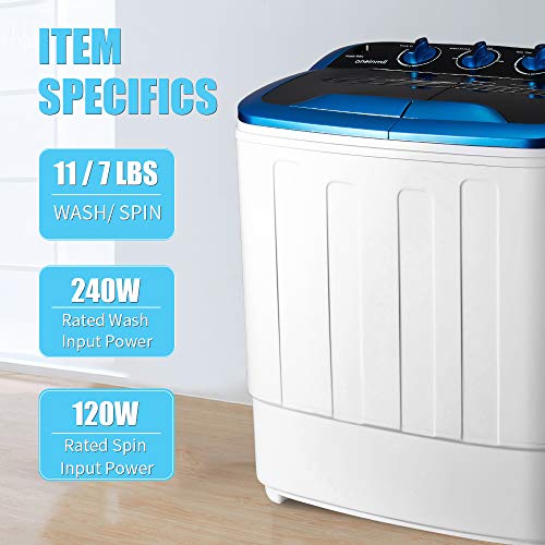 EROMMY Portable Mini Cloth Twin Tub Washing Machine Compact Washer w