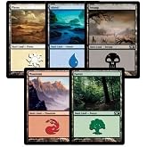 MTG Magic The Gathering 20 Assorted Foil Land - 4 Forest, Island, Mountain, Plains, Swamp