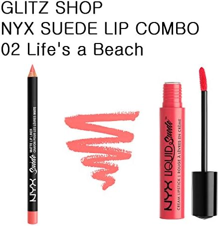 NYX LIP SUEDE PENCIL &amp; LIPSTICK COMBO bY GLITZ SHOP - 02 Life's a Beach