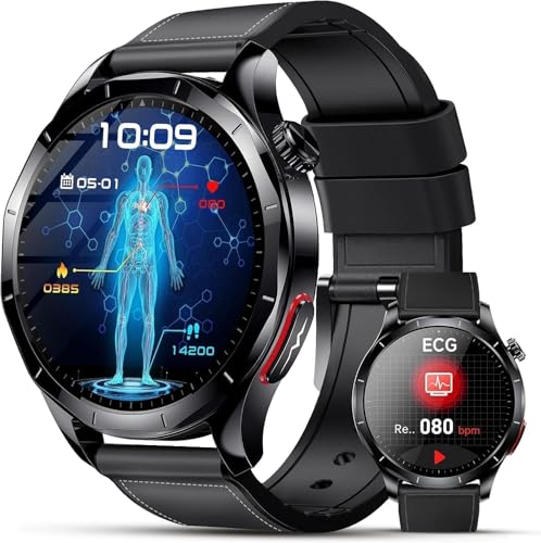 Lgnitek 2026 New ECG Smart Watch Man with HRV/BMI/Blood Pressure, 1.43" AMOLED Smartwatch with 24H Heart Rate Monitor SpO2 Body Temperature Sleep Monitor, Activity Bracelet for Android iOS