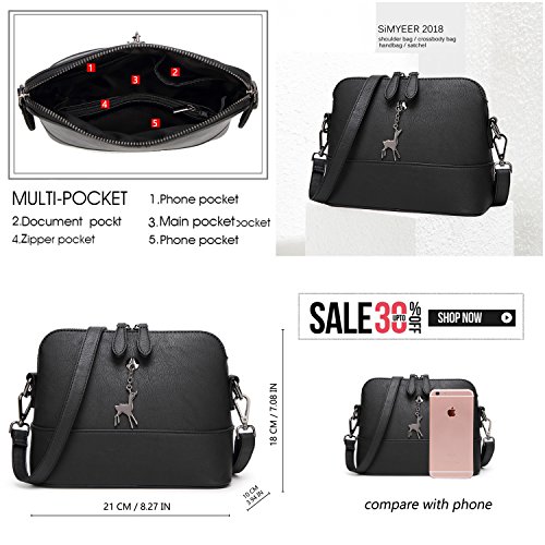 SiMYEER Stylish Crossbody Bags Shoulder Bag Purses for Women Small Ladies Handbags Messenger Bags - Thumbnail 4