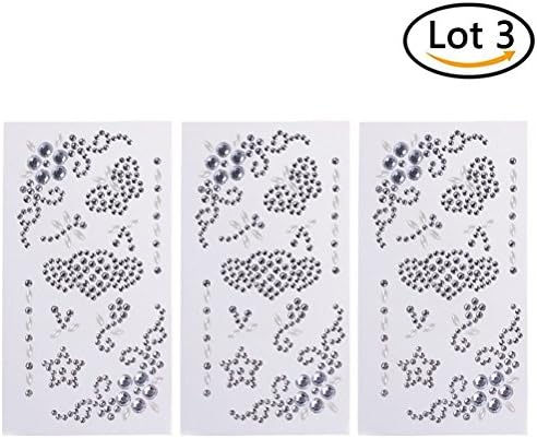 RUIYELE Self-adhesive Rhinestone Stickers Gems Crystal Bling Craft Jewels Gems Sticker for Crystal Face Festival Beauty Body, Scrapbooks, Picture Frame and Cell Phones Decoration (transparent)
