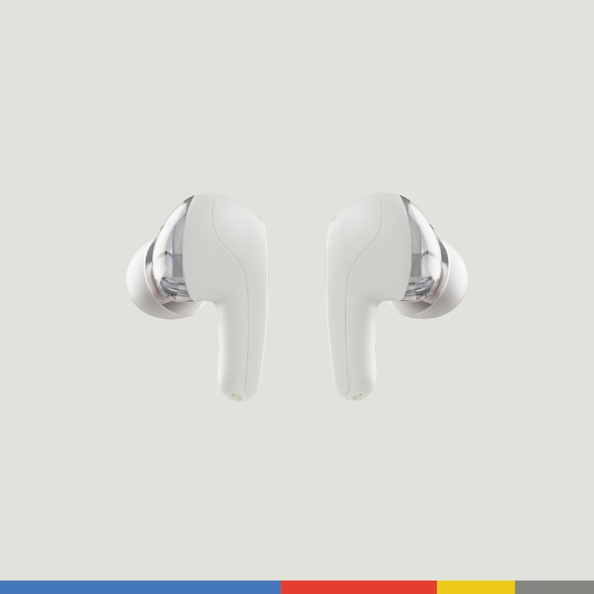 Skullcandy Rail Wireless Earbuds, Bluetooth Headphones, Noise Isolating Fit, Up to 42 Hours Battery, IP55 Sweat and Water Resistant, Microphone for iPhone Android - Bone
