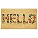 mDesign Rectangular Coir and Rubber Entryway Welcome Doormat with Natural Fibers for Indoor or Outdoor Use - Decorative Script Hello Design - Natural Black/Floral Print