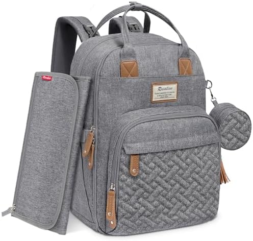 RUVALINO Diaper Bag Backpack, Neutral All-in-One Baby Bags for Boy