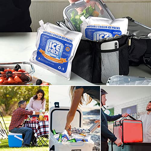 AIEVE Reusable Ice Packs for Cooler, 10 Pack Ice Packs for Lunch Bag