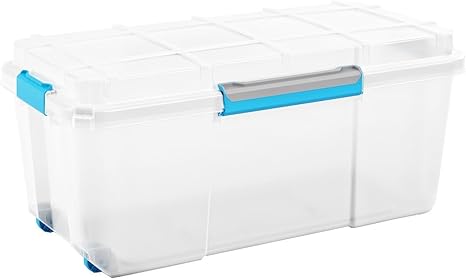 80 Liter Kunststoff Wasserdicht Staub Proof Feuchten Bereich Aufbewahrungsbox Scuba Dry Box Radern Mobile Storage Trunk Perfekt Fur Loft Keller Garage Amazon De Kuche Haushalt