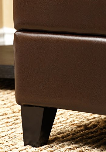 Abbyson Living Frankfurt Leather Storage Flip-Top Ottoman