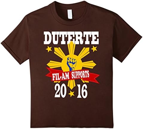 Kids DUTERTE DU30 Fil-Am T-Shirt 12 Brown