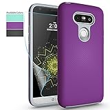 LG G5 Phone Case with HD Screen Protector,NiuBox Slim Fit Dual Layer Armor [PC + TPU Hybrid] Anti-Slip Shock Absorption Protective Phone Case Cover for LG G5 (T-Mobile,Unlocked,Verizon) - Purple